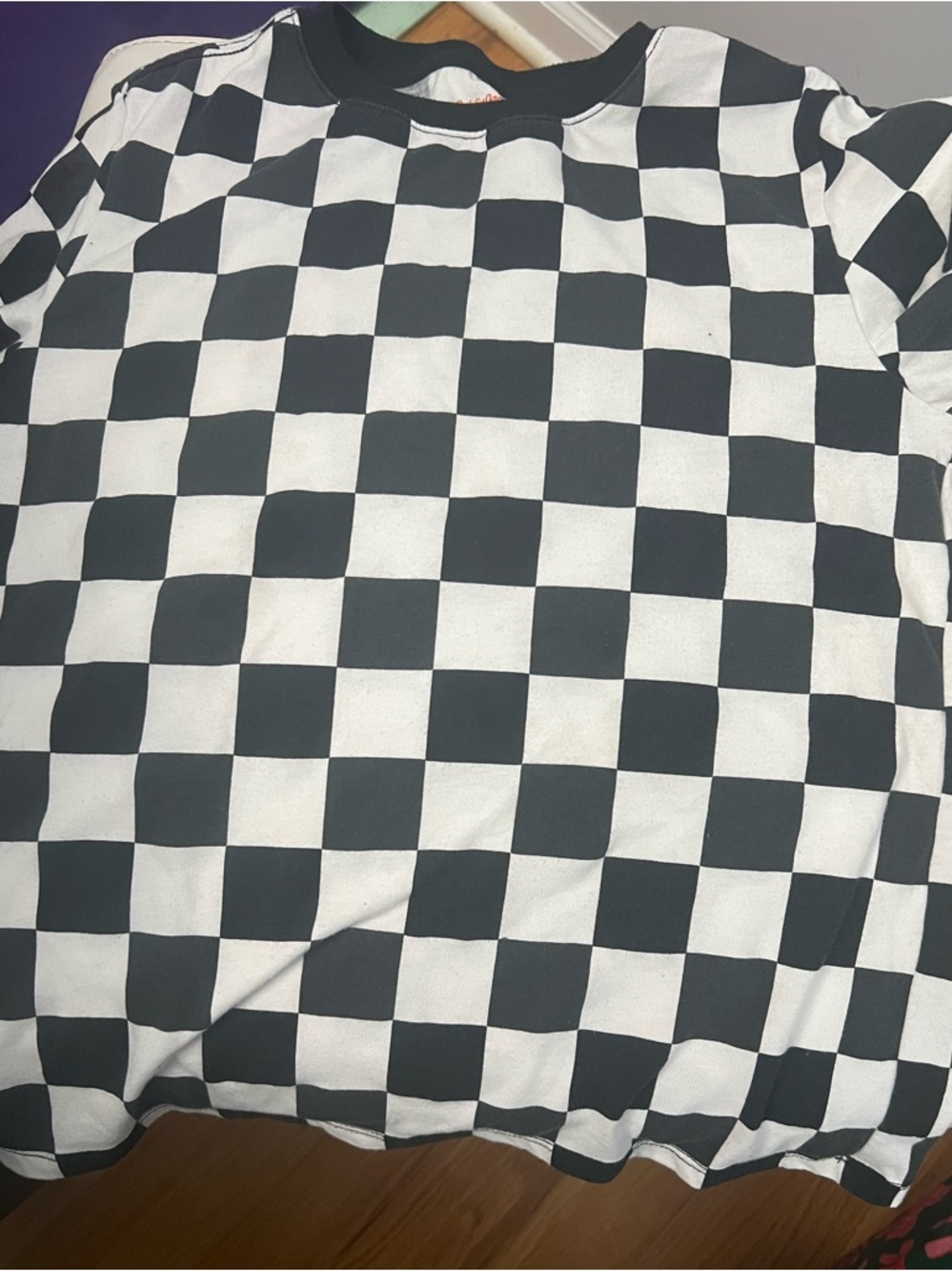 Cat & Jack Black and White Checkerboard Short Sleeve Tee Kids